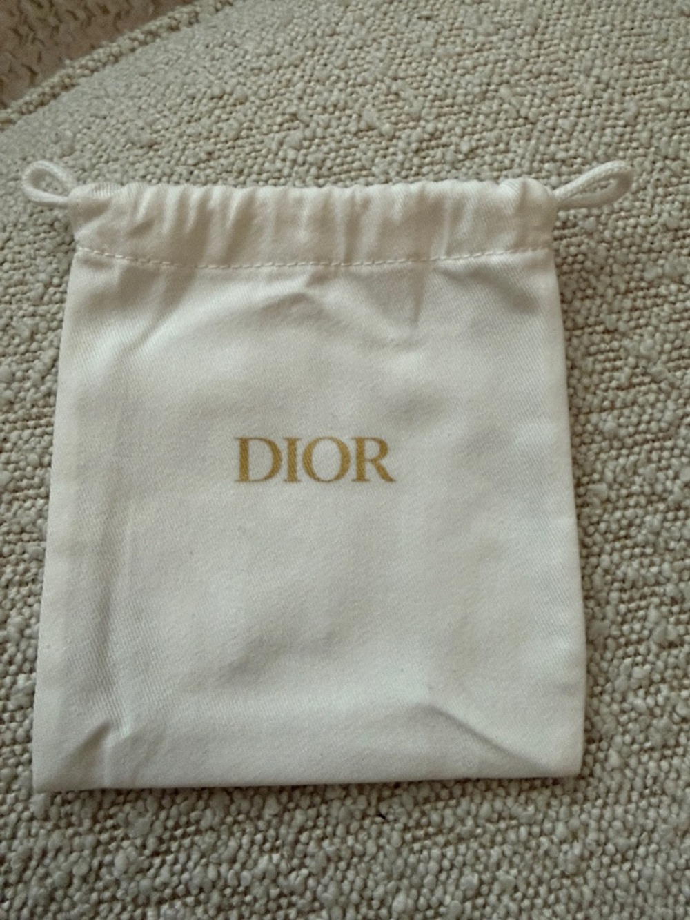 Dior Jewelry Drawstring Pouch with Gold Logo NEW